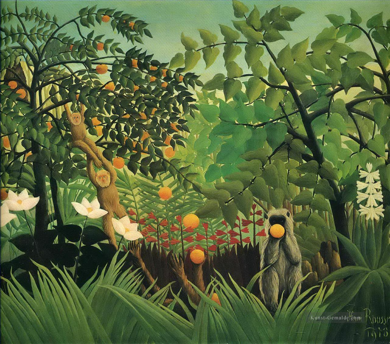 Exotische Landschaft 1910 Henri Rousseau Post Impressionismus Naive Primitivismus Ölgemälde
